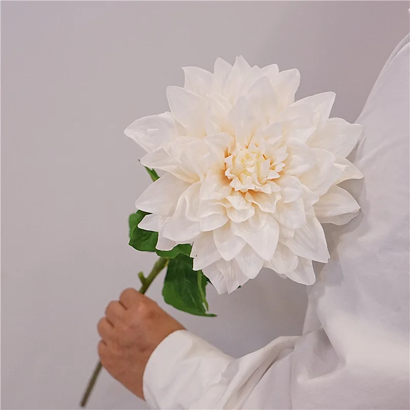 Flores de Dalia hidratantes de tacto Real, decoración de flores artificiales de látex, boda, hogar, sala de estar, evento, fiesta, Flore de Dalia, 1 ud.