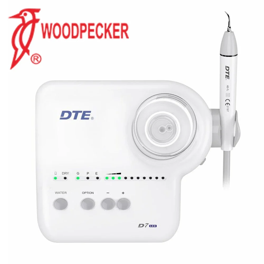 Woodpecker DTE D7 LED Ultrasonic Scaler Prevent Dental Disease Fiber Optics Portable Teeth Whitening Cleaning Dental Equipment