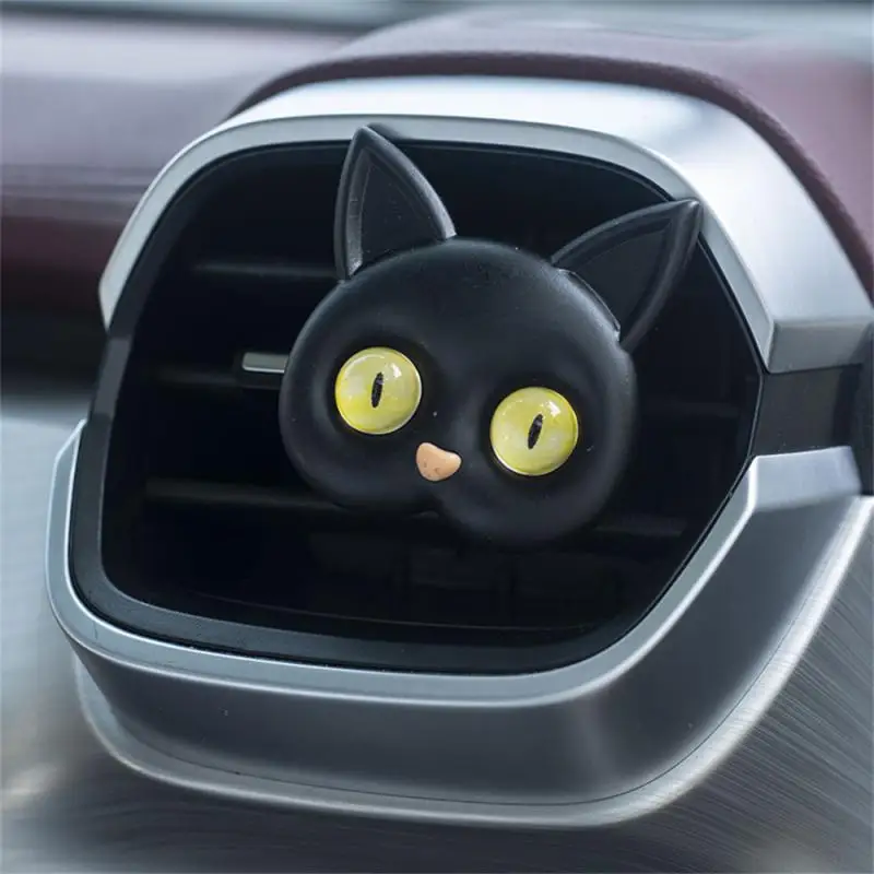 Car Air Outlet Perfume Creative Three-dimensional Bright Eye Cat Cute Two-color Pupil Kitten Car Interior Fragrance Accessories