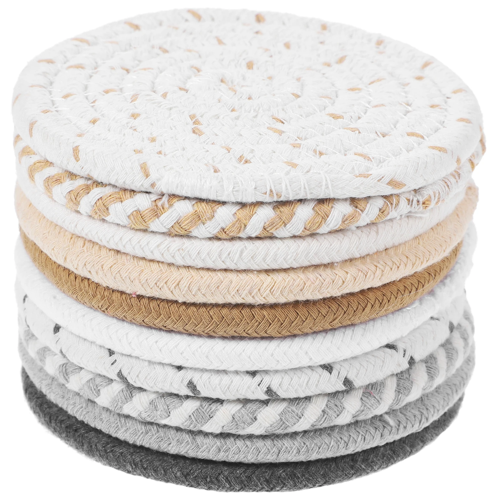 

10 Pcs Woven Mats for Drink For Coffee For Drinks Hot Table Coasters Cold Table Drink Coasters Home Dining Room Cushion Pad
