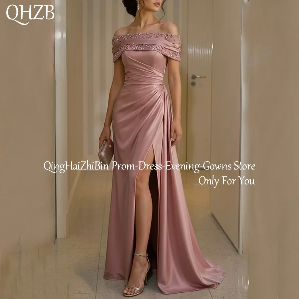 

Customized Elegant Long Beads Evening Dresses for Special Occasions Floor-Length Sweep Train Women Gala Prom Party Dress 2026
