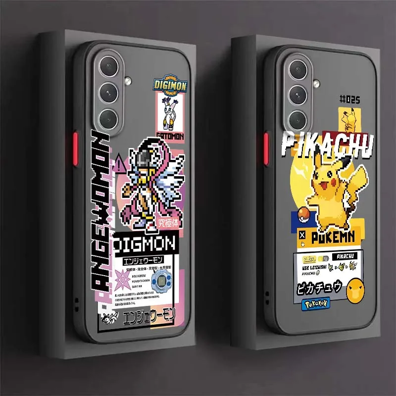 P-Pokemons M-Mewtwos Cartoon For Samsung Galaxy S26 S25 S24 S23 S22 S21 S20 Ultra Plus FE 5G Frosted Translucent Phone Case