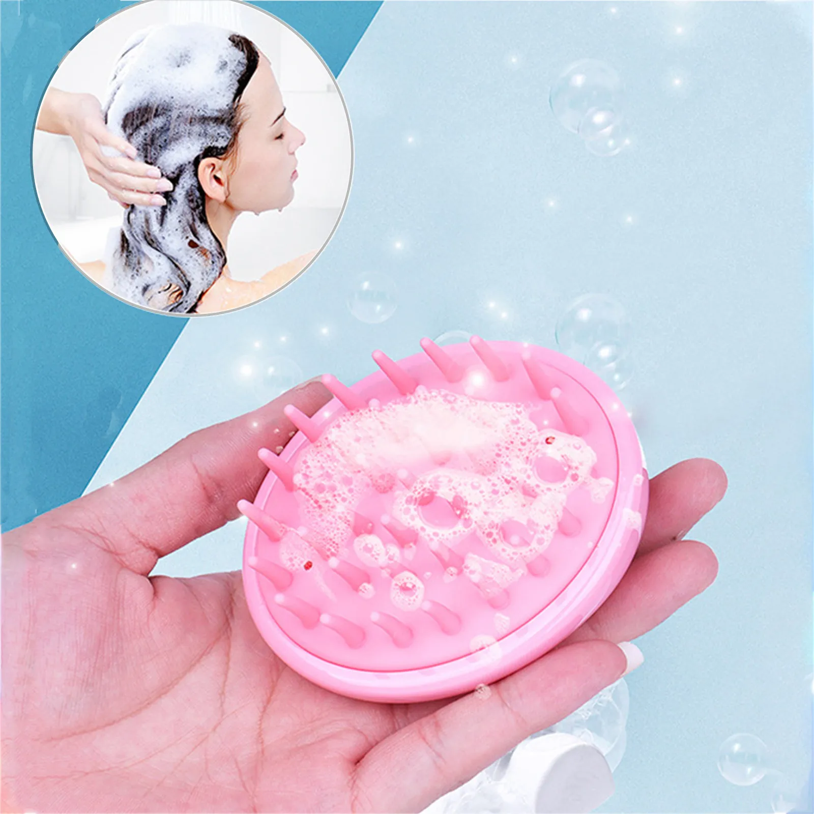 

5Pcs Silicone Hair Scalp Massage Brushes Soft Scalp Care Shampoo Combs Head Scrubbers Deep Cleaning Relaxing Travel Tool