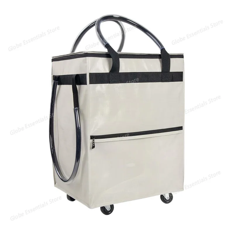 

Large Capacity Shopping Bag with Multi-Functional Wheels Foldable Handheld Laundry Basket Wheel Universal Design for Travel