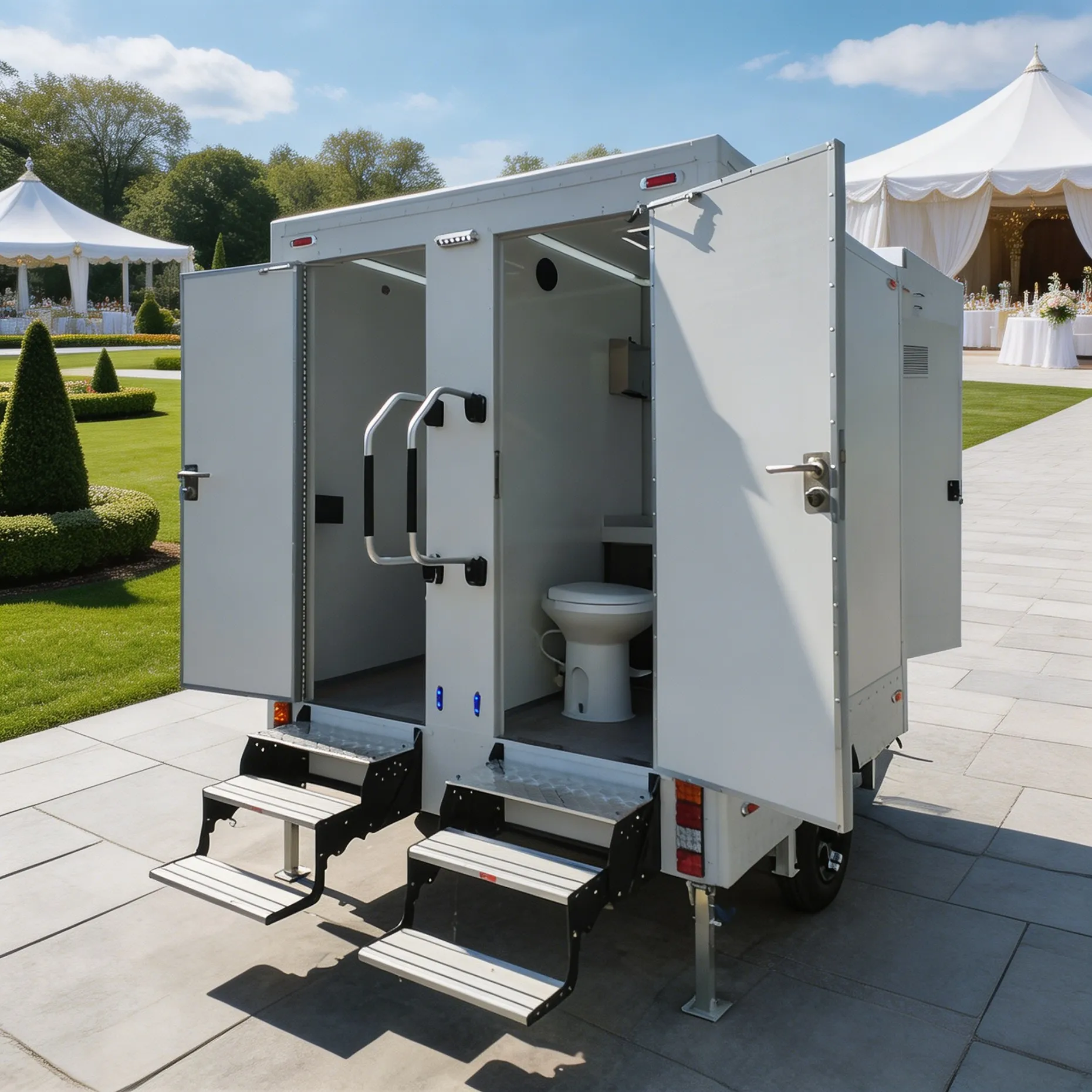 Outdoor Portable Multi Door Toilet Trailer Luxury Premium Multifunctional Shower Toilet Customizable