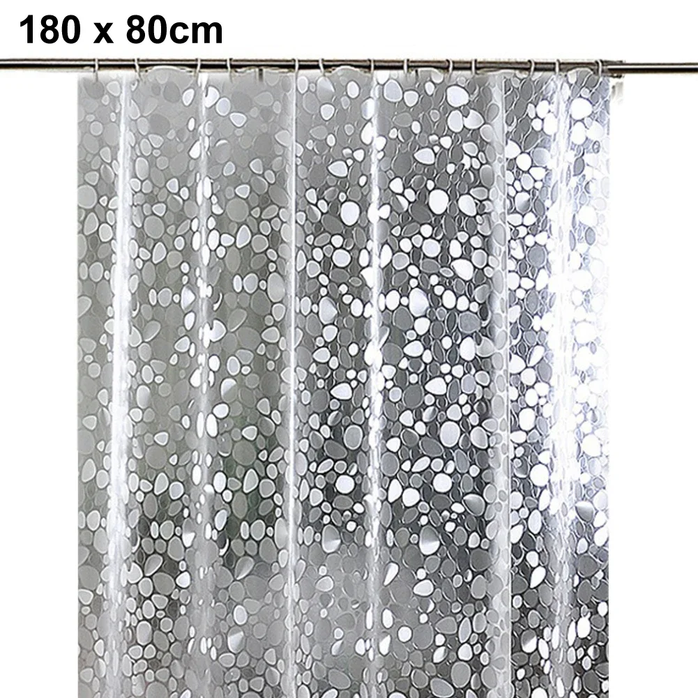 Bathroom Renovation EVA Shower Curtain Rustproof Grommet Curtain Bathroom Modern Bathroom Decor Quick Installation