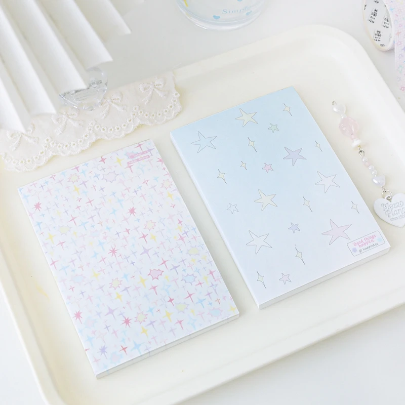 80 Pages Cute Star Series Memo Pad Kids Material Paper Notepad Office Accessories for Desk Journal Scrapbooking Stationery