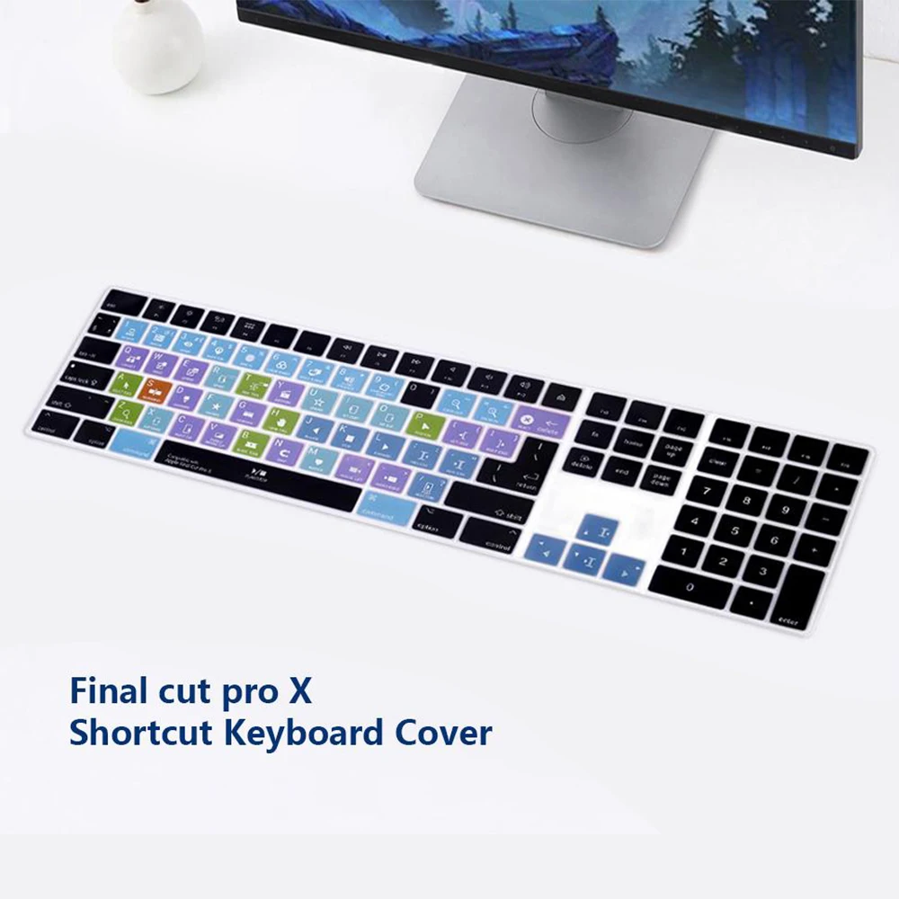 Silicone Hotkey Keyboard Cover US&EU Versions for Apple Magic Keyboard with Numeric Keypad MQ052LL/A A1843 Keypad Protector Skin