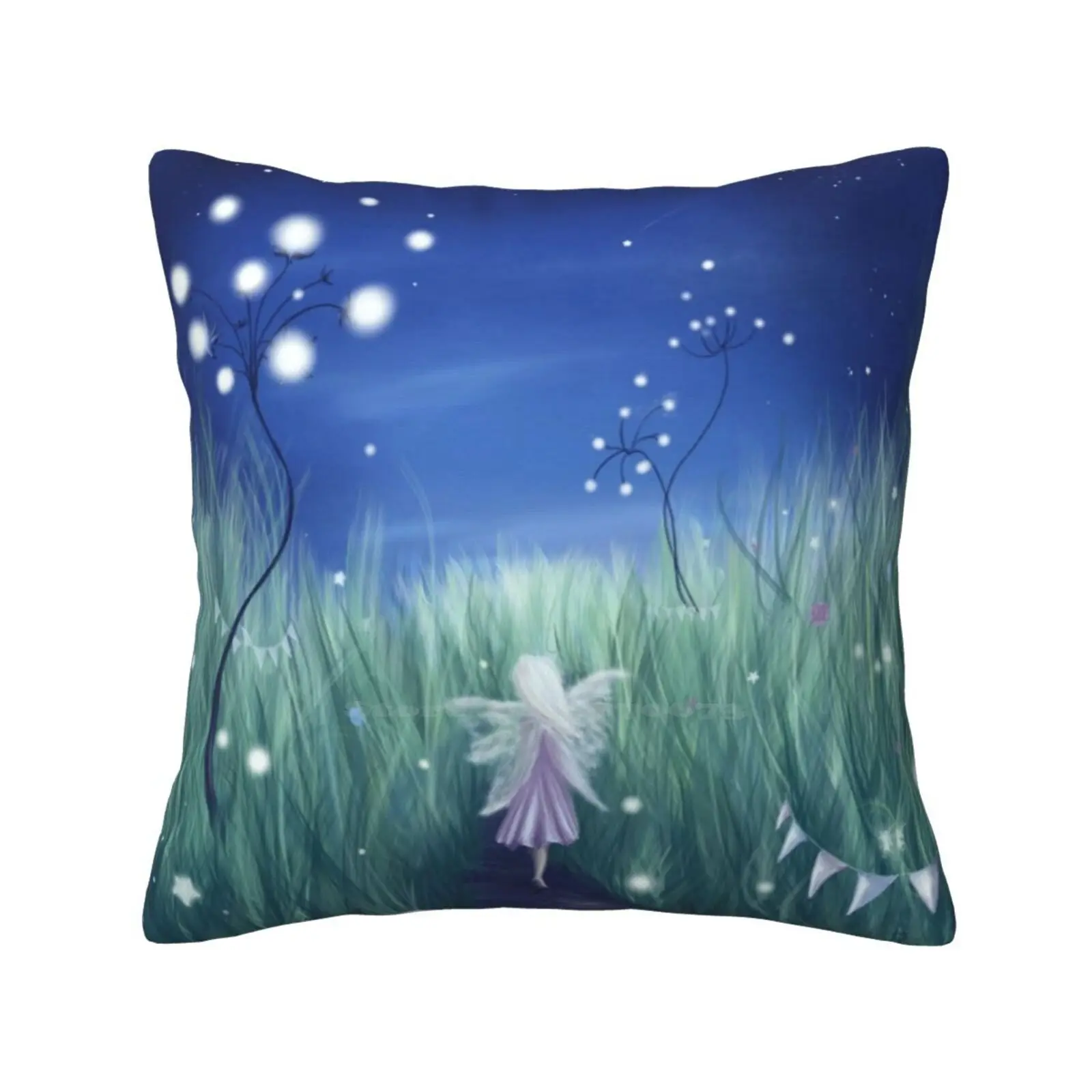 Fairy Night Bedroom Office Hug Pillowcase Girl Nighttime Whimsical Comet Blue Green Fairyland Bunting