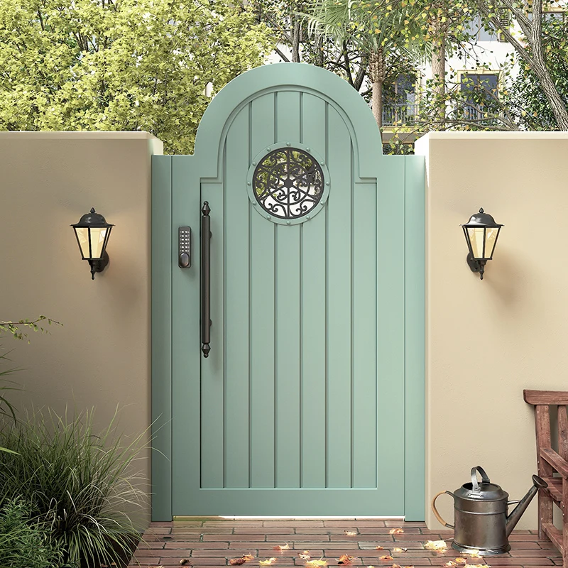 Porta da giardino personalizable en aluminio, patio, ingresso in famiglia en lega di alluminio, esterno in ferro,