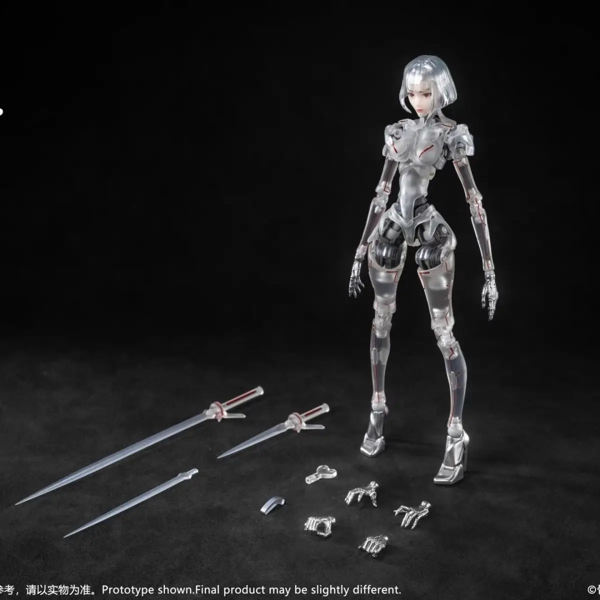 Guke 1/12 Scale Women Soldier Robot Agent C1 Action Figure Model Transparent Skeleton Full Set 6-Inches Collection Toy