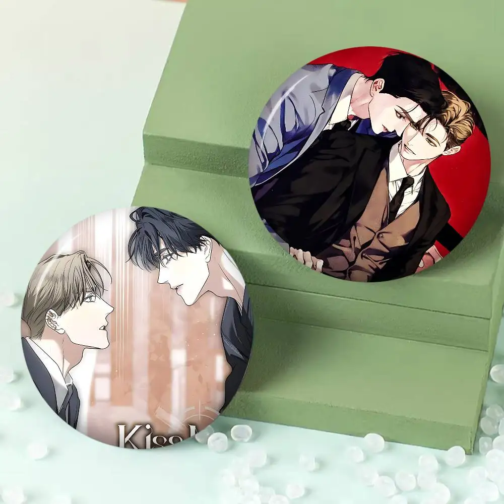 Kiss me if you can BL Anime Anime Brooches Cute Cartoon  Badge Jacket Jeans Lapel Pin Gift Accessorie
