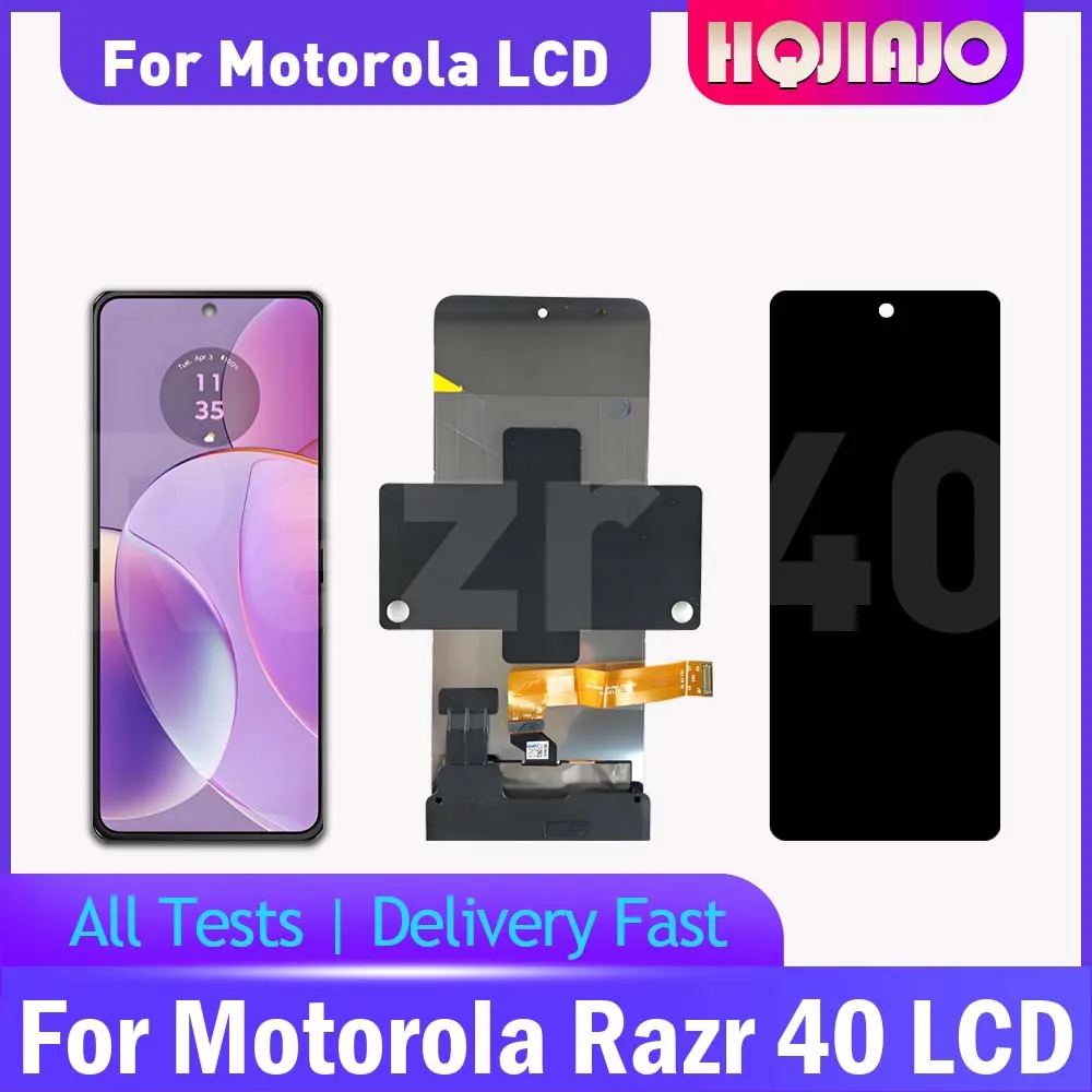 For Motorola RAZR 40 6.9'' AMOLED LCD Display Touch Screen Digitizer Replacement Foldable Parts Assembly for Razr 40 XT2323-2