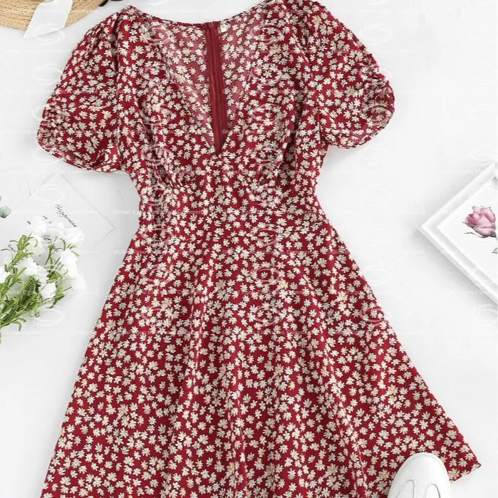 Dresses New Collar your Facebook, v, Printing Digital, balabala Videos, zippers Latest Trends fashion for Spring 2026