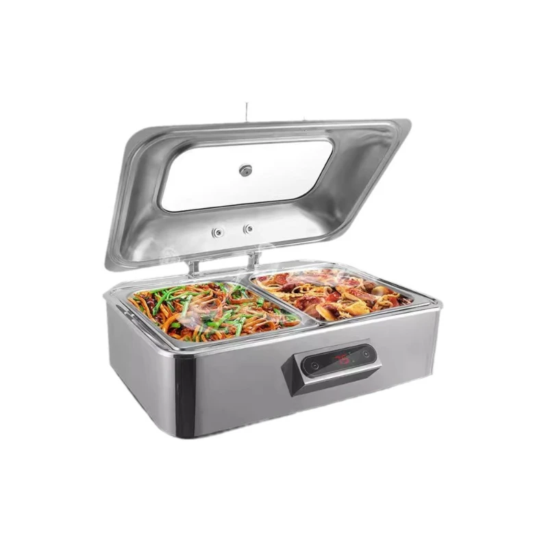 

Stainless steel buffet stove visual hydraulic clamshell cloth stove insulated pot breakfast stove