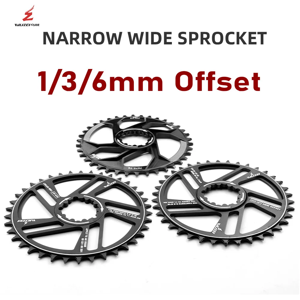 WUZEI 1/3/6mm Offset Bike MTB Mountain Bike Stars 30T/32T/34T/36T Crown Bicycle Chainring for Sram XX1 XO1 X1 GX XO Crankset