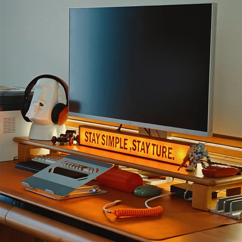 north-american-cherry-wood-computer-table-desk-display-height-holder-multifunctional-storage-rack-stable-practical-monitor-base