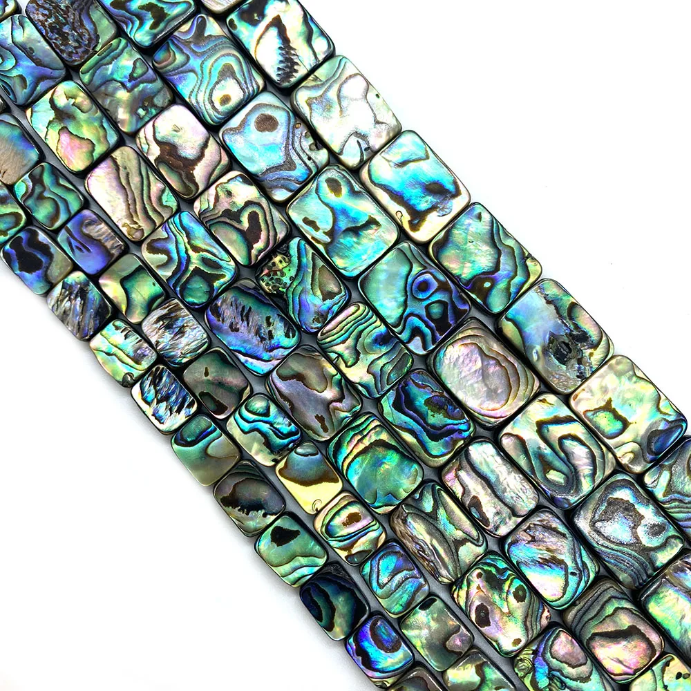 

Natural Abalone Seashell Bead Rectangle Abalone Shell Loose Beads for Jewelry Making DIY Necklace Rings Bracelet Earring Jewelry