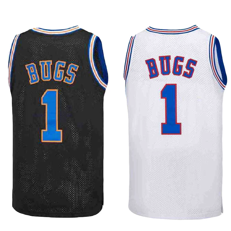 

Kids Basketball jerseys 1 Bugs 23 SPACE JAM jersey Sewing embroidery High Quality Outdoor sportswear White Blcak