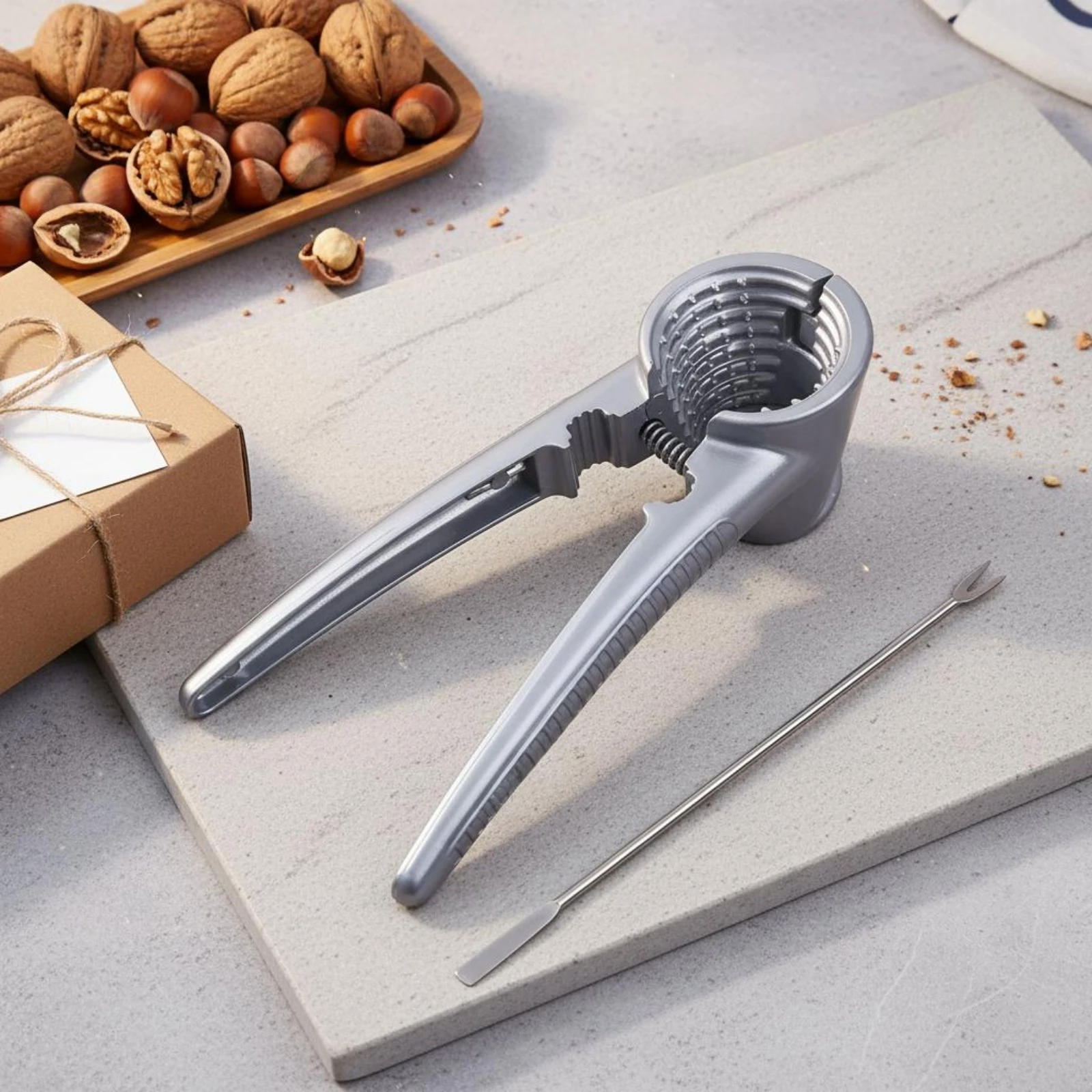 Picture 5: Plier Nutcracker Anti-Slip Coil Nutcracker Hazelnut Splitter Textured Handles Kitchen Tool Ergonomic Grip