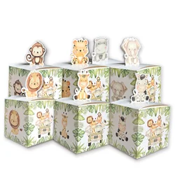 Cajas de dulces de Navidad de 6 piezas, Caja de galletas de PapÔ Noel, ciervo, muñeco de nieve, decoración de mesa para fiesta de Navidad, embalaje de dulces para niños