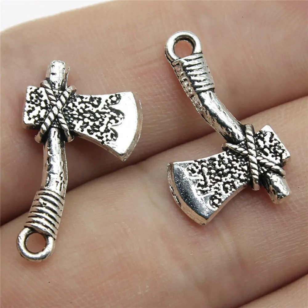 10pcs 22x14mm Alloy Charms Stone Ax Tomahawk Pendant EF3740