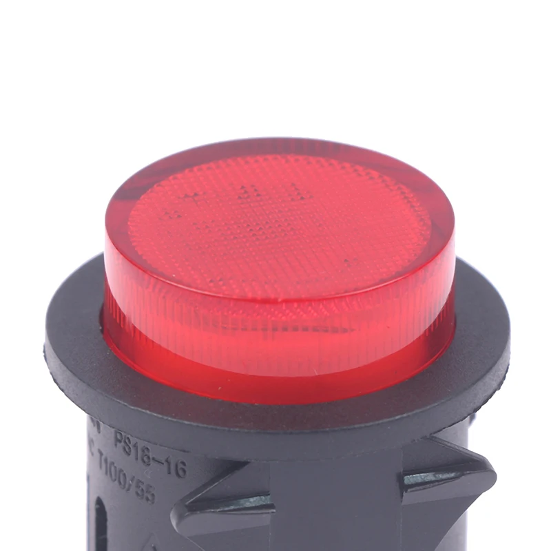 Red Push Button Switch With Light 4 Pins Touch Power 16A 250V Electrical Round Rocker 28*23.2mm PS18-16-2