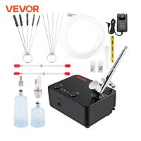 VEVOR Dual-Action Airbrush Kit with 30PSI High-Pressure Auto Start/Stop Control Compressor for Cake Painting Nail Makeup Model