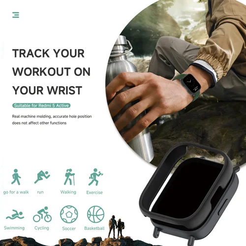 Imagen 2 del producto Funda de PC para Xiaomi Redmi Watch 5 Lite, reloj inteligente activo, funda protectora hueca sin vidrio para redmi watch5 lite watch5 active