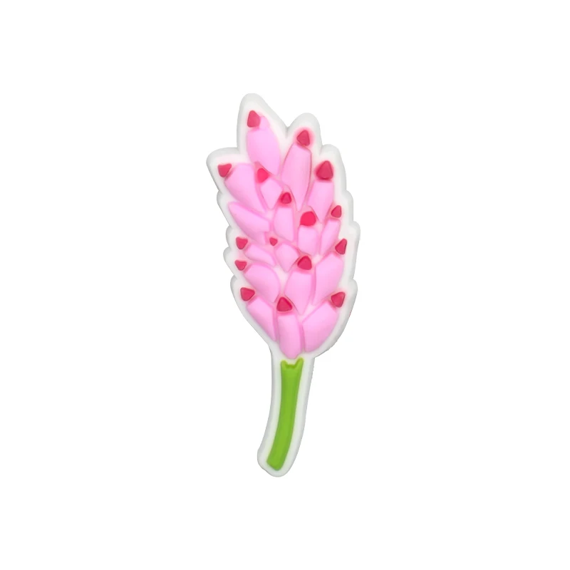 1/10 Stück Ingwer-Blumen-Schuhanhänger für DIY Frauen und Mädchen, rosa Blumen-Schuhzubehör, Dekoration, Ähre, Anstecknadel, Clog für Kinder – Detail 8