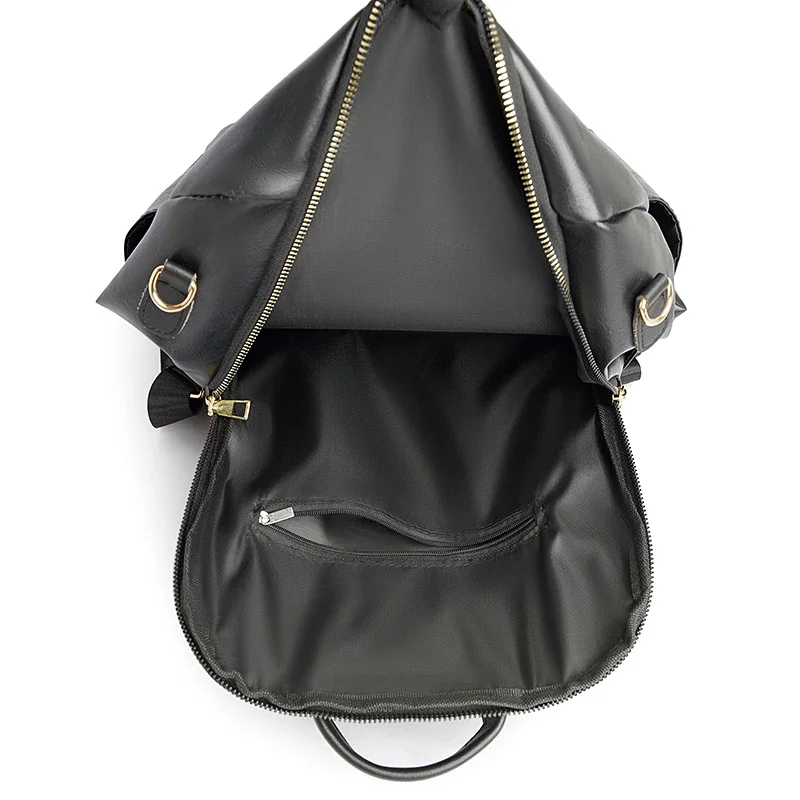 Dual use soft leather shoulder backpack for women 2025 new casual large capacity commuting backpack, fashionable and versatile t