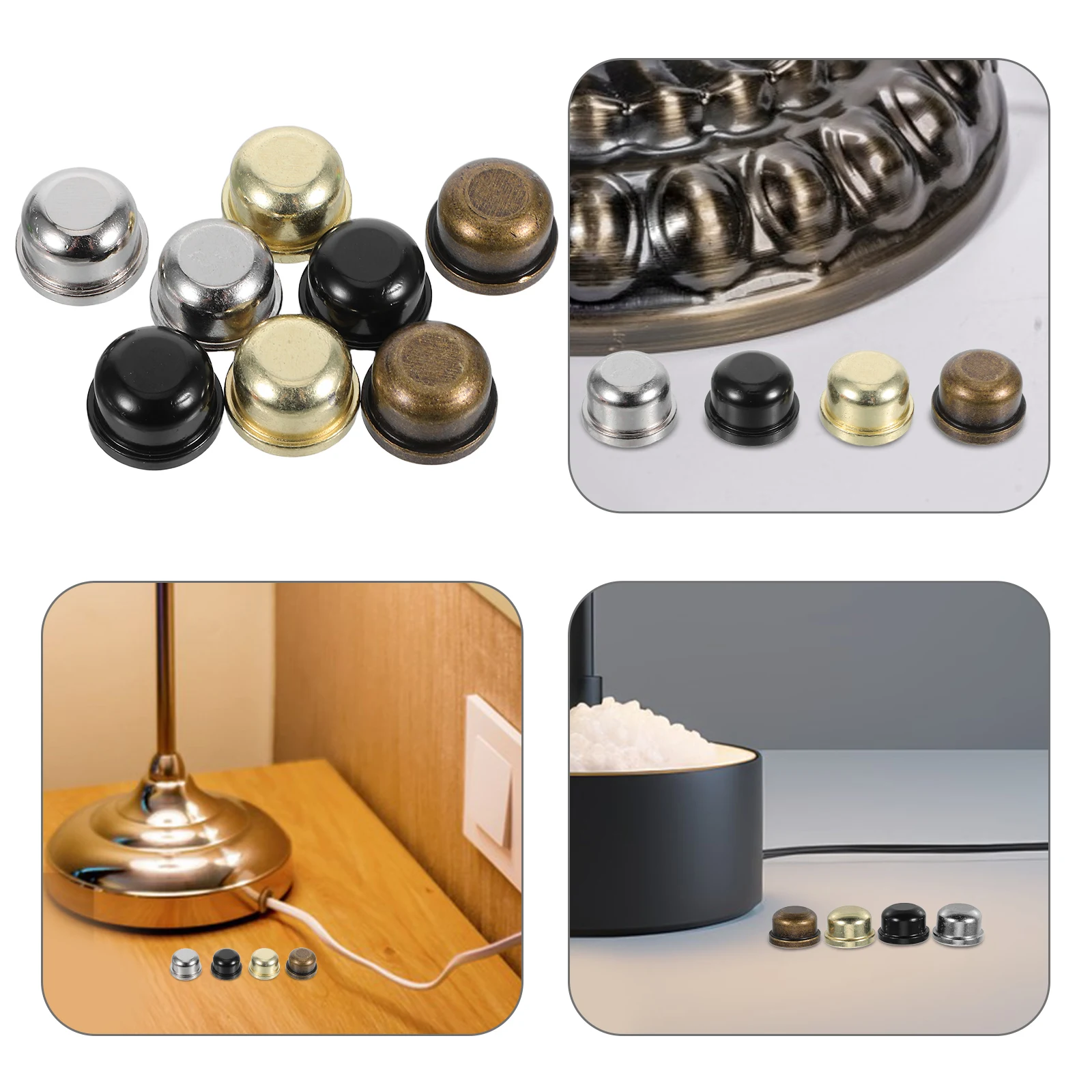 

8pcs Finial Caps Tapped Tops Decorative Light Shade Holder Knob Replacement Table Lamp Parts Accessories Durable Hardware