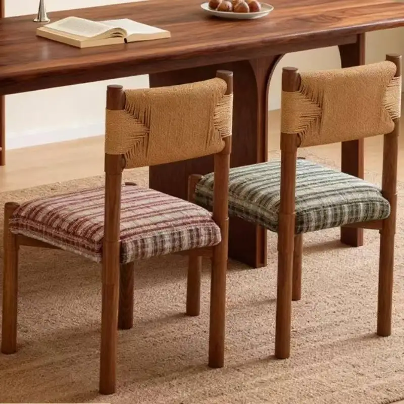 

Decoration Backrest Stylish Dining Chairs Cushion French Luxury Salon Dining Chairs Accent Wood Party Sillas Comedor Furniture