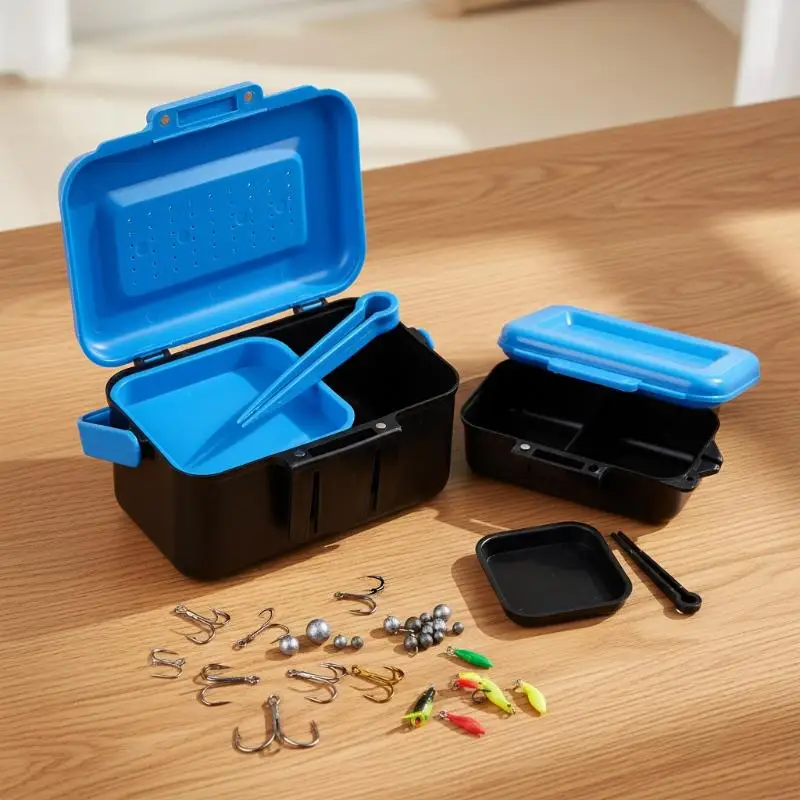 Waist Portable Fishing Tackle Box Live Lure Bait Earthworm Hook Storage Case Outdoor Fishing Organizer Box