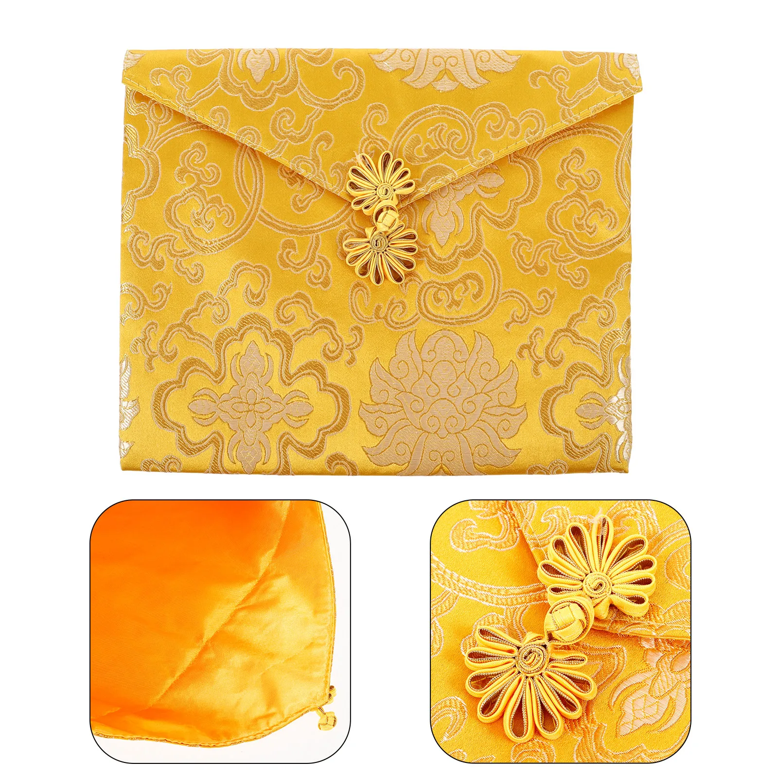 

Buddhist Scriptures Storage Bag Soft Padded Small Chinese Style Cloth Pouch Portable Scripture Organizer Gift Container
