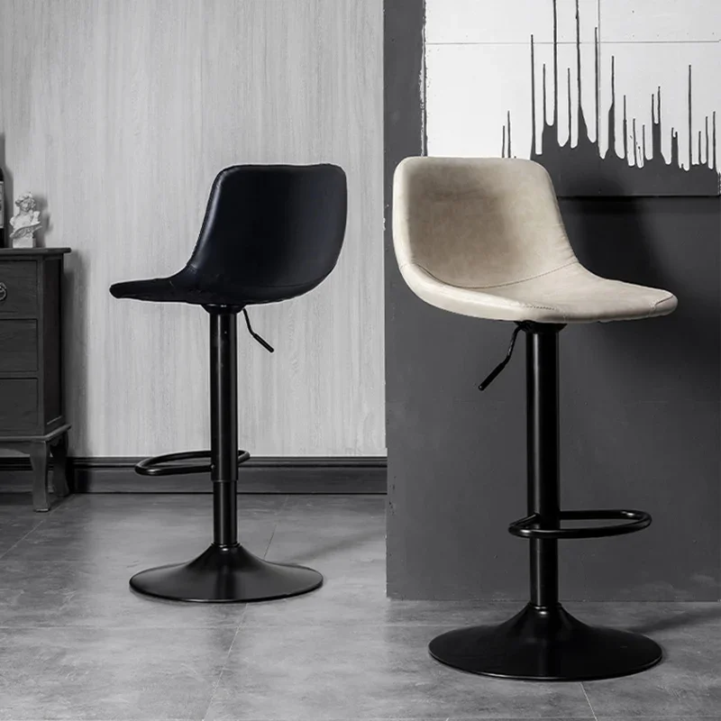 Banqueta de bar giratória de altura ajustável, encosto minimalista elegante para casa, cozinha, ilha, assento alto