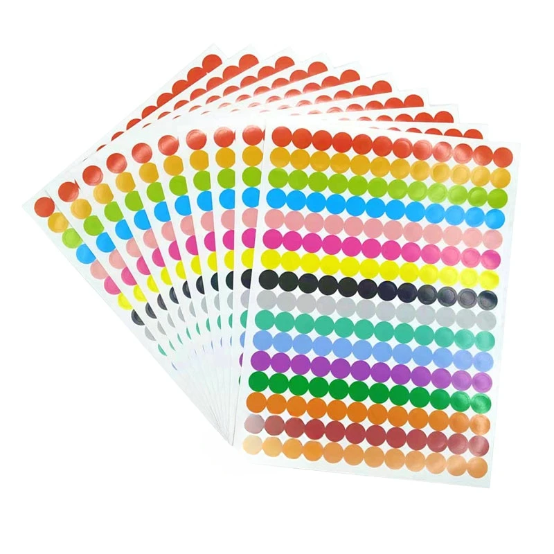 6mm 8mm 10mm 20mm Round Spot Circles Sealing Stiker Paper Labels Coloured Dot Stickers Adhesive Package Label Party Decoration