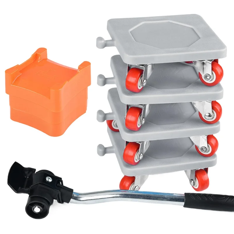 【ของขวัญ】ชุดเครื่องมือขนย้ายเฟอร์นิเจอร์แบบหนักพร้อมล้อเลื่อน 4 ล้อ สำหรับเคลื่อนย้ายสิ่งของ