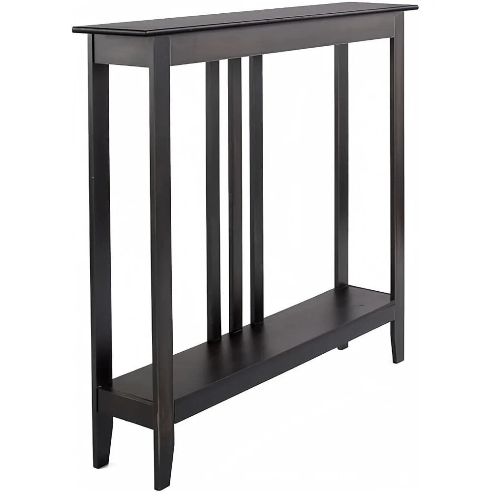 

Slim Entryway Home Accent or Console Table with Antique Finish, 7" Deep, Perfect for Small Spaces