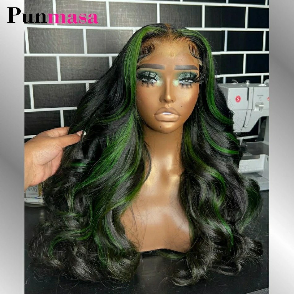 body-wave-13x4-13x6-lace-frontal-wig-pre-plucked-transparent-highlight-colored-lace-front-green-wigs-for-women-human-hair-wigs