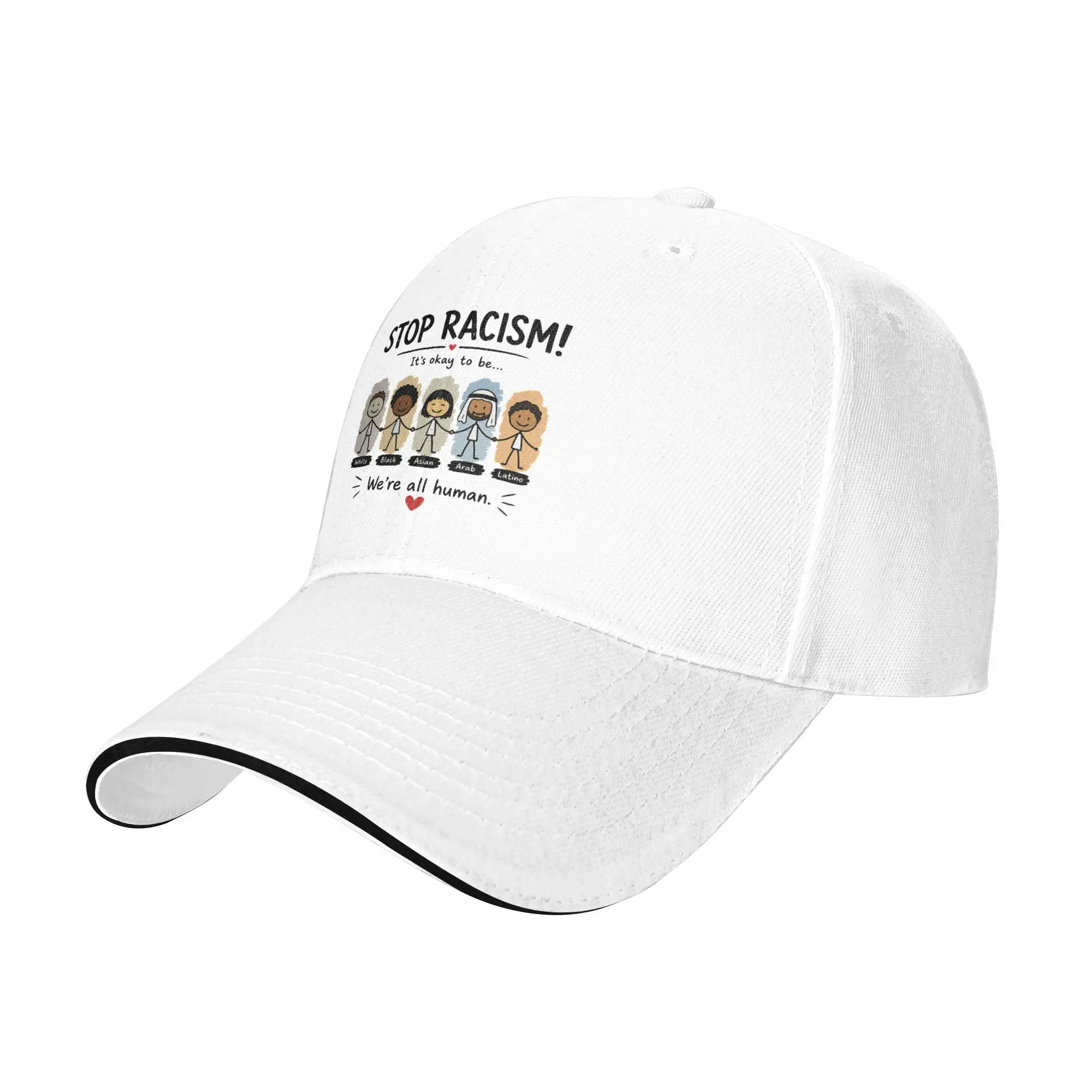 Stop Racism It's Okay to Be Sun Baseball Cap  Spring Fashion Trucker Hat For Unisex-Teens Hiking Fishing Baseball Caps