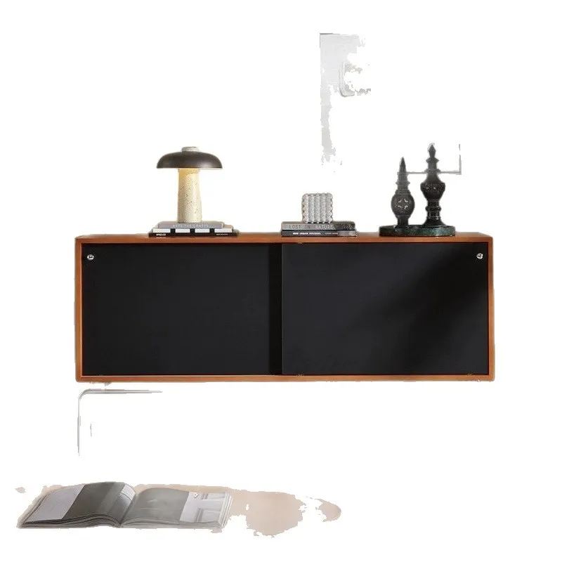 

Medieval solid wood dining side cabinet integrated against the wall household simple retro storage storage