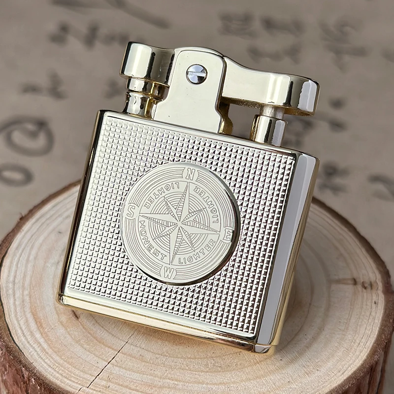 Honest High-end Kerosene Lighter Vintage Retro Copper Lighter Press Ignition Cigarette Accessories Men’s Gift