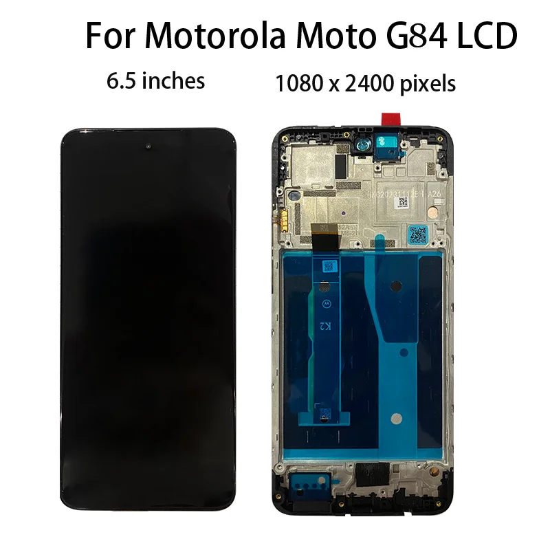 Pantalla lcd Original de 6,5 pulgadas para Motorola Moto G84, montaje de digitalizador con pantalla táctil, repuesto