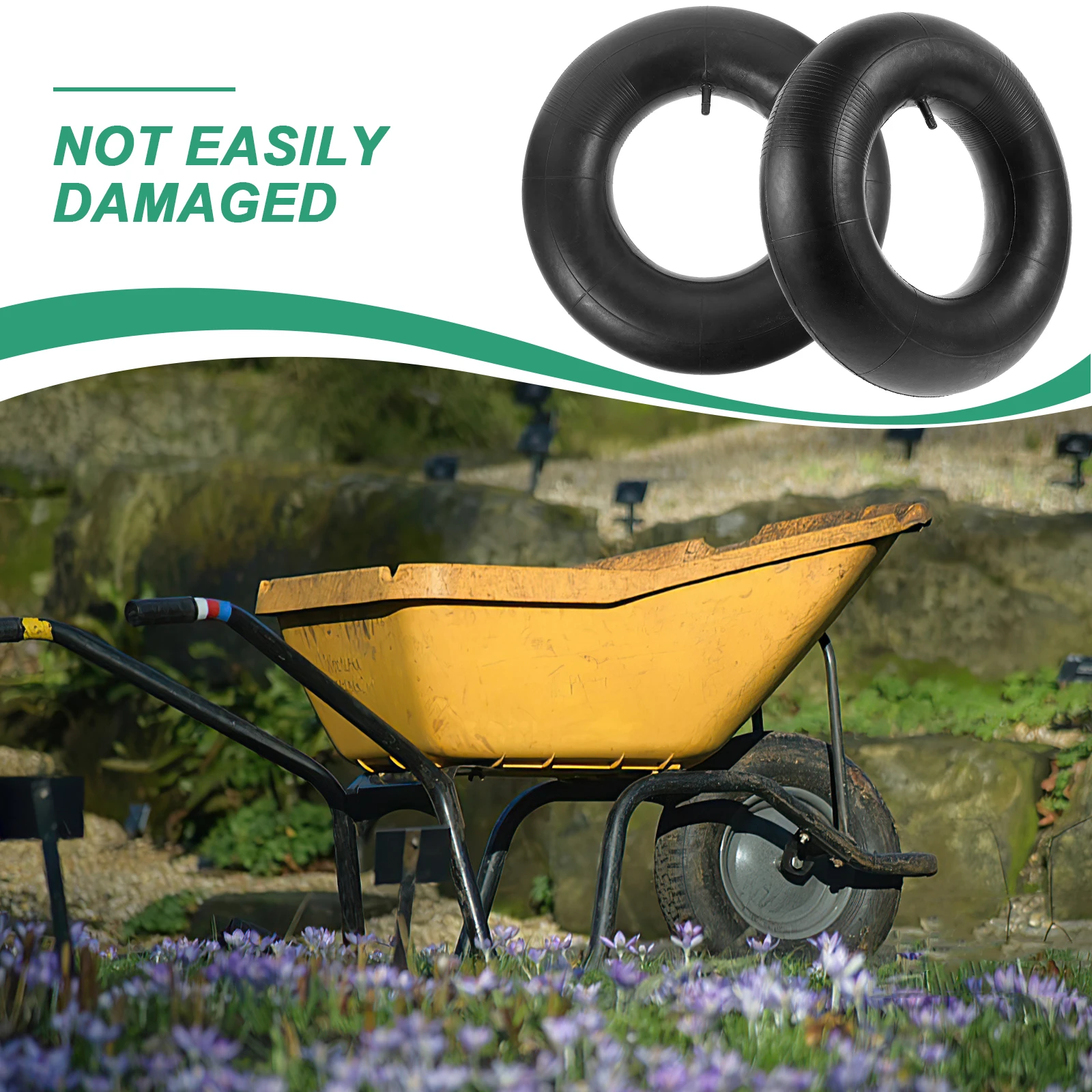 

2 pcs 16x6.50-8 Lawn Mower Inner Tubes Thick Rubber Compatible Tires Easy Installation Vibration Reduction Butyl Rubber Shock