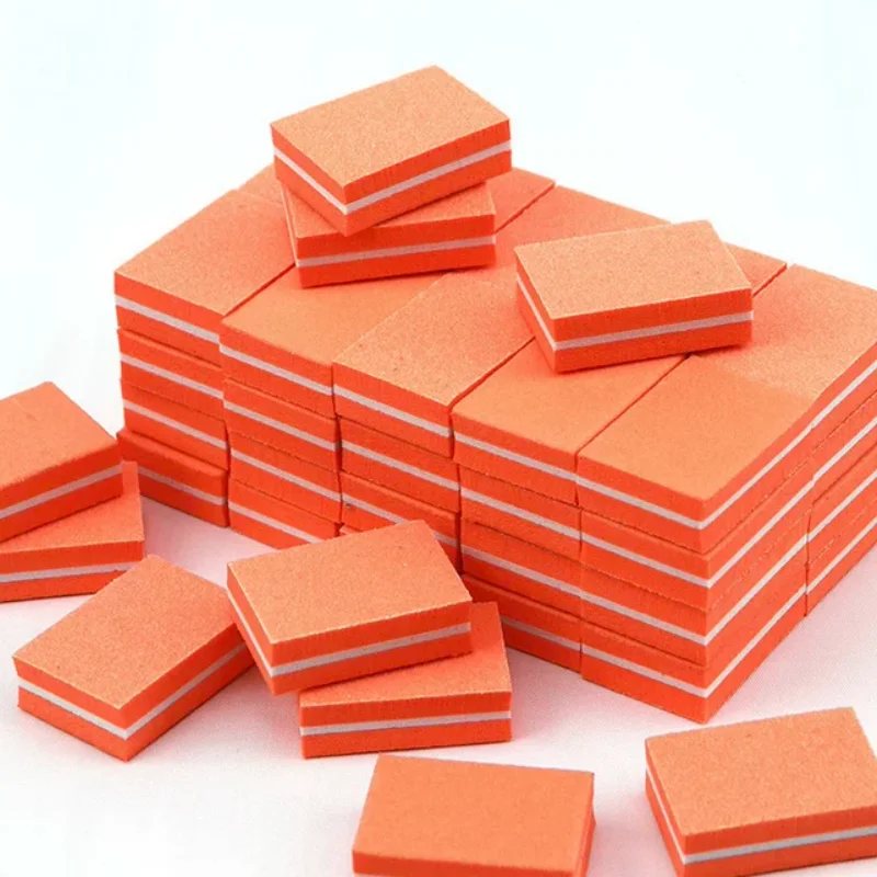 10/50/100 Stück, gemischte quadratische Nagelfeilen aus Schaumstoff, doppelseitig, zum Polieren, Schleifen und Glätten von Nagellack, Polierstreifen für Pediküre und Maniküre. – Detail 10