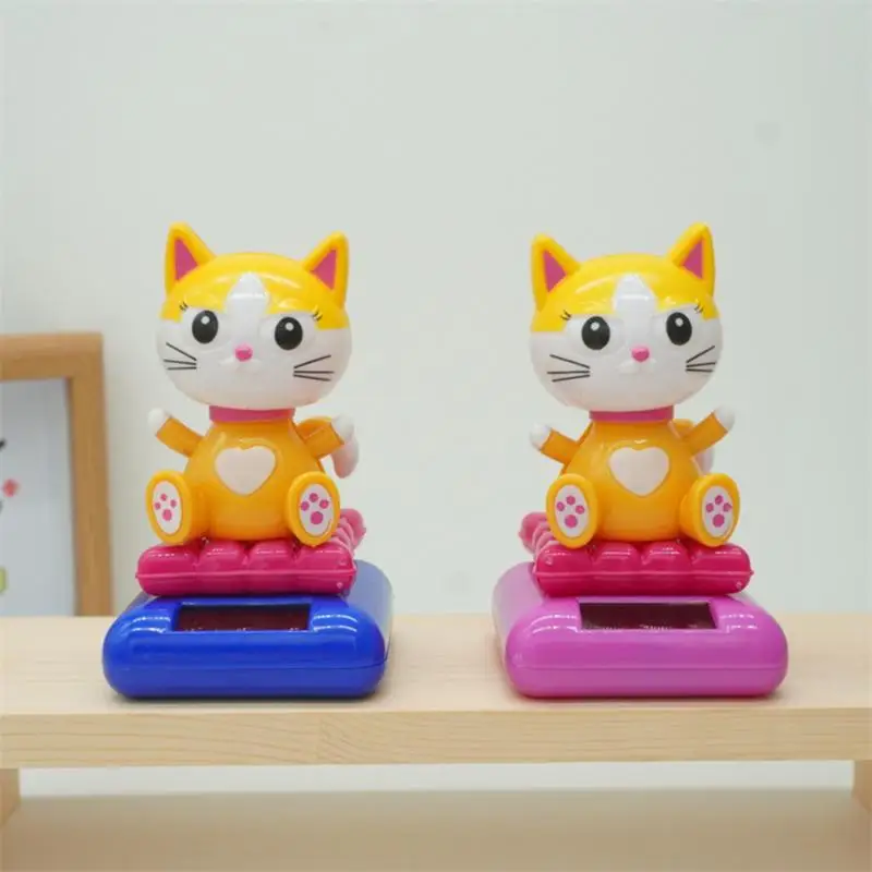 Good Luck Cat Cat Fortune Decor Ornaments Bobblehead Cat Figurines Vivid And Lovely Solar Powered Lucky Cat Car Decoration For