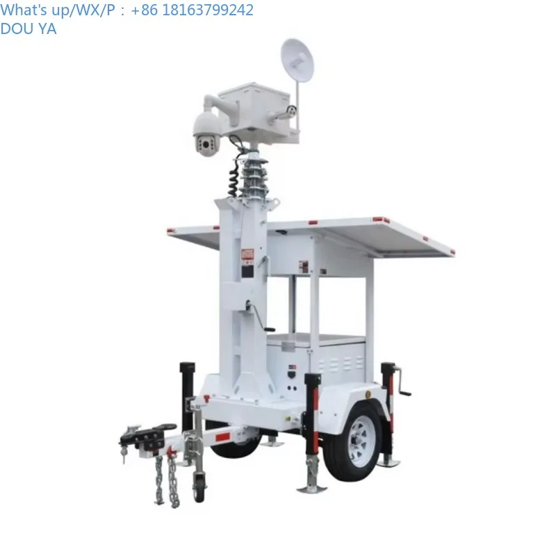 Mobiler Solarsicherheitsanhänger mit 6 m manuellem Mast zur Parkplatzüberwachung