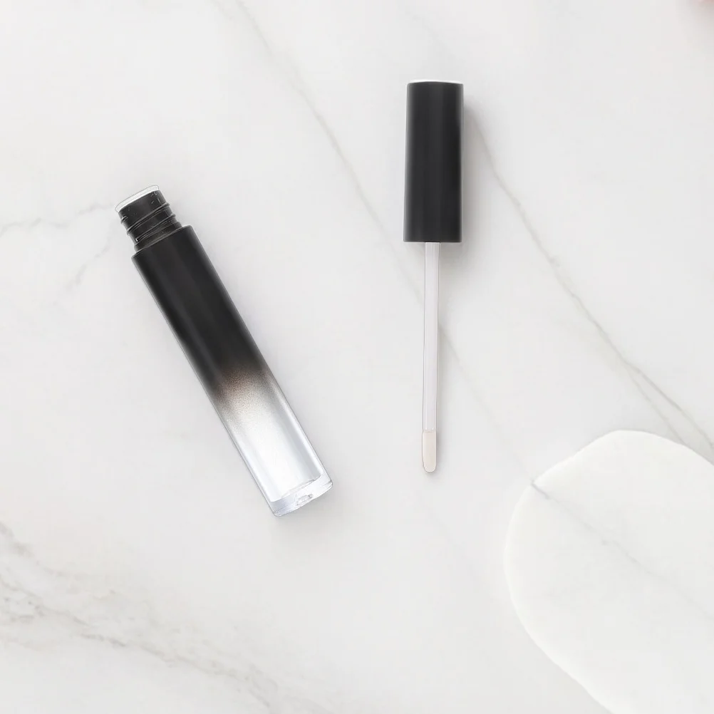 

2Pcs Round Lip Gloss Tubes Empty DIY Container Stylish Lip Gloss Maker Lipstick Tube Brush Suitable for Mixing