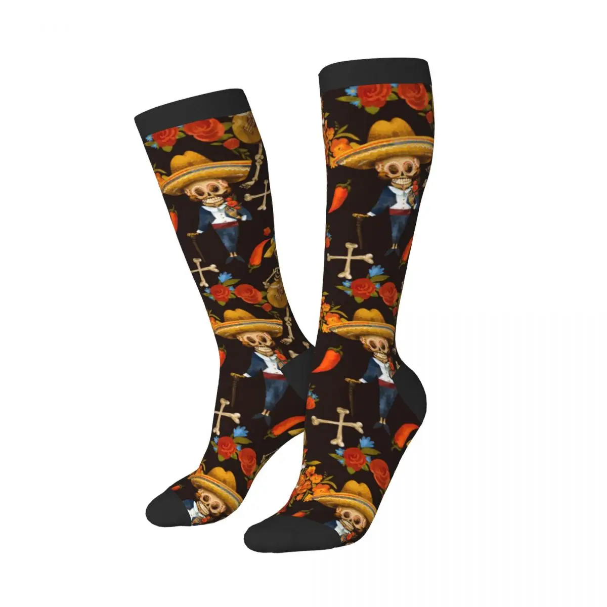 1 Pack Sugar Skull Vintage Over-knee Long Socks Middle High School Socks